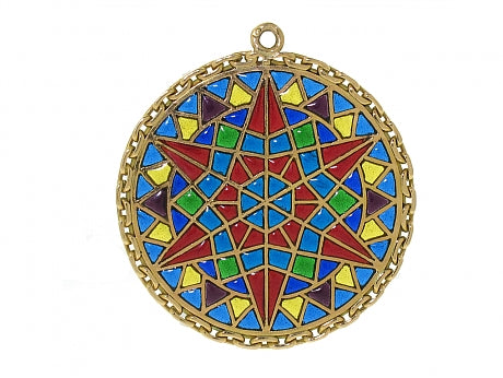 French Plique A Jour Enamel Pendant