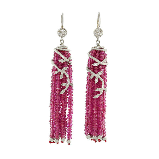 cathy waterman ruby tassle earrings