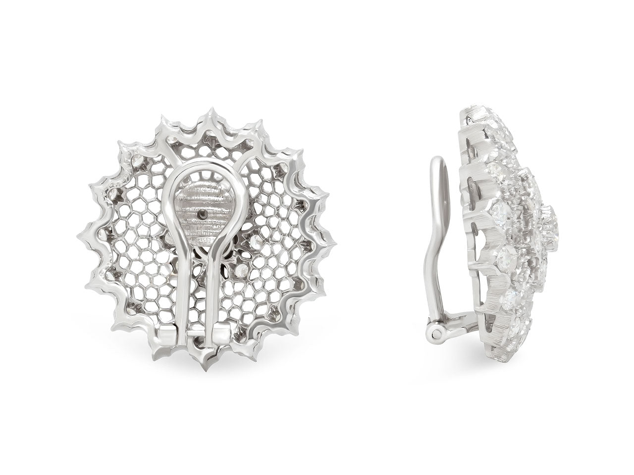 M. Buccellati 'Tulle' Diamond Earrings in 18K White Gold