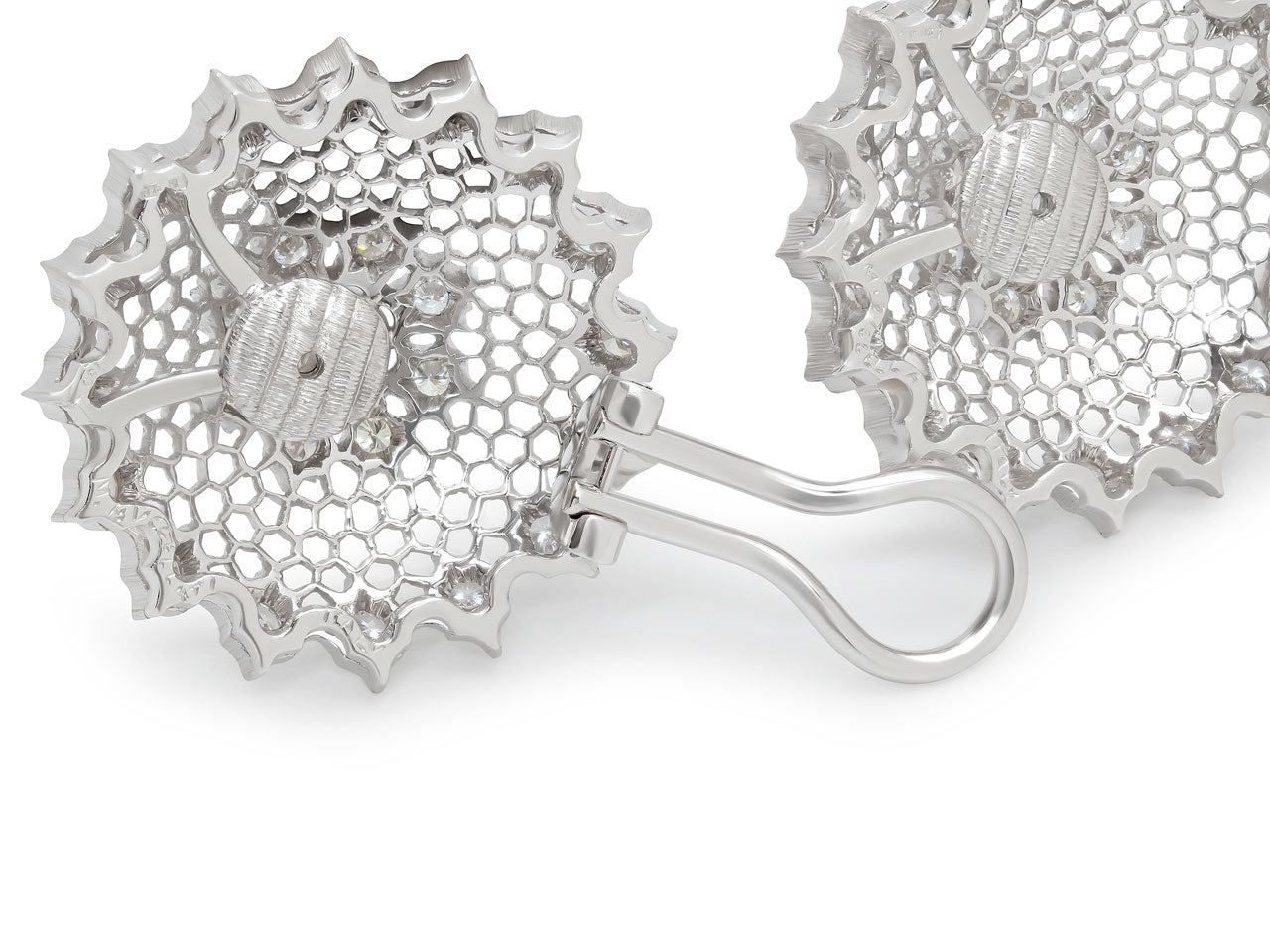 M. Buccellati 'Tulle' Diamond Earrings in 18K White Gold