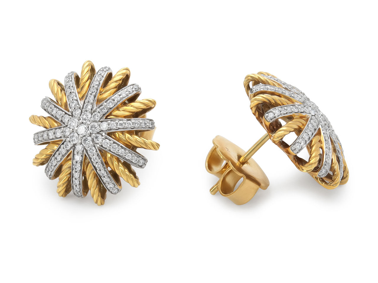 David Yurman 'Starburst' Diamond Earrings in 18K Gold