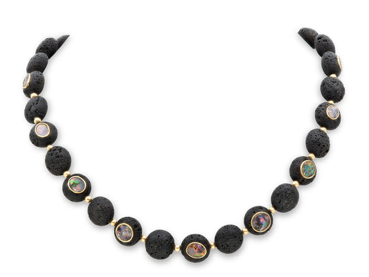 K. Brunini Black Opal Necklace in 14K and 22K Gold