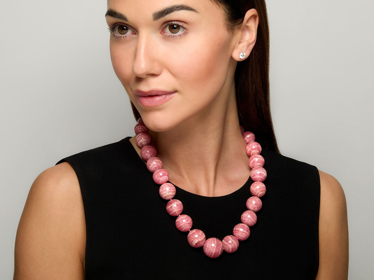 Tiffany & Co. Rhodochrosite Bead Necklace with 18K Gold Clasp