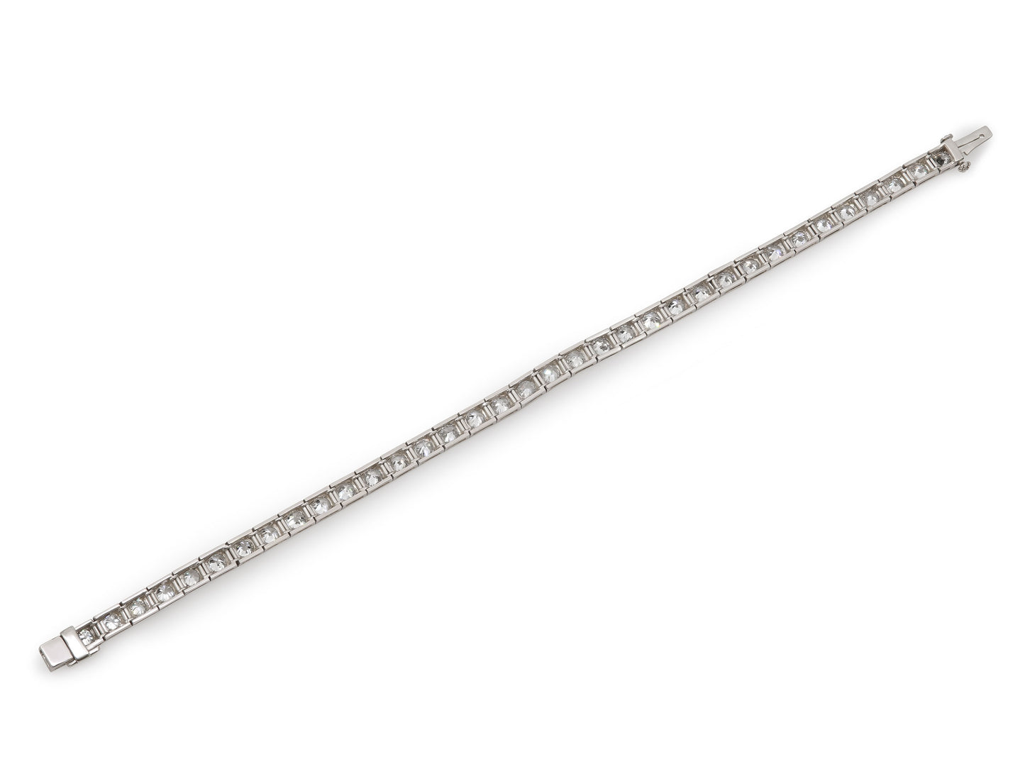 Art Deco Diamond Line Bracelet in Platinum