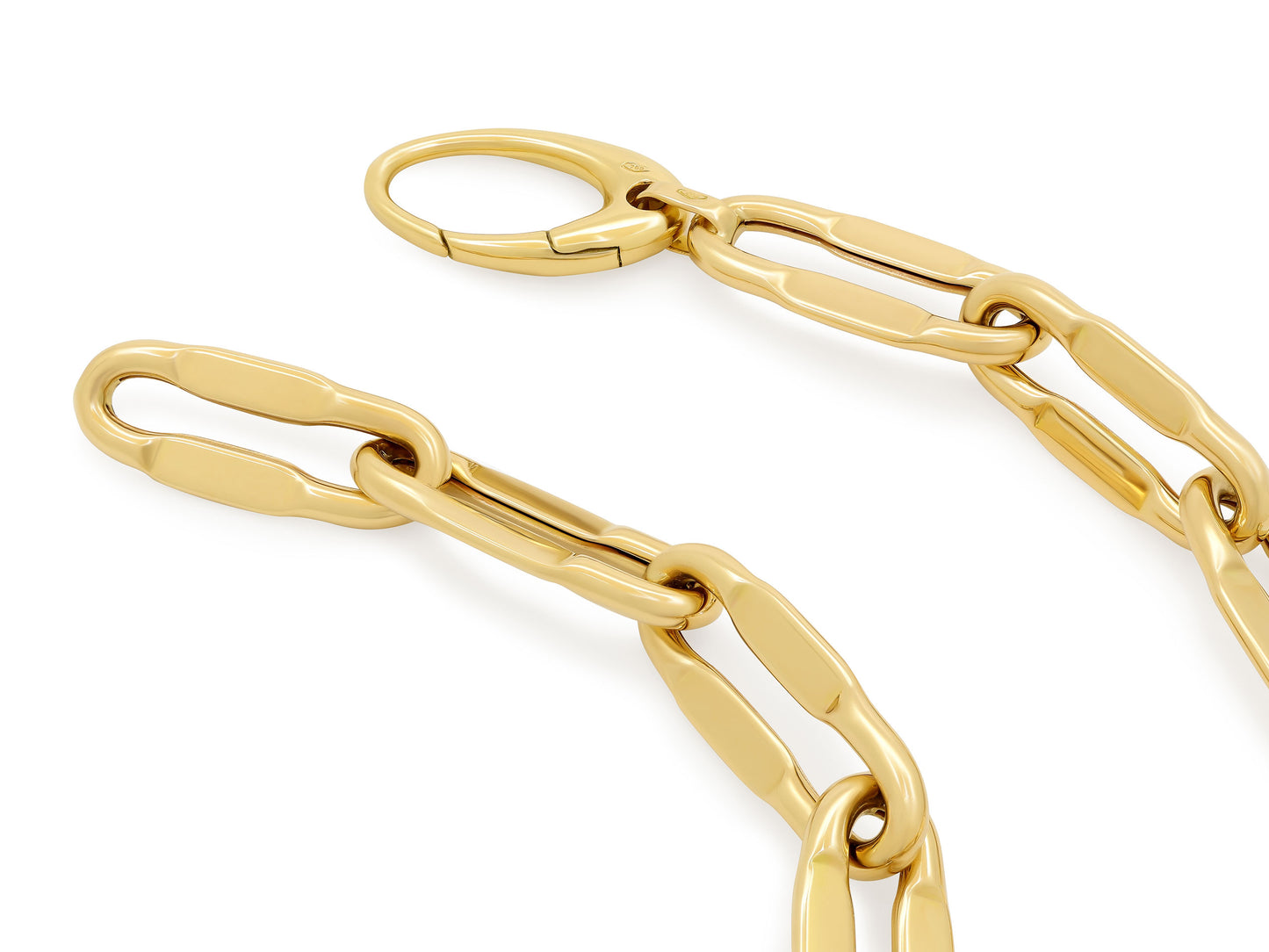 Flattened Paperclip Link Bracelet in 18K Gold, by Beladora