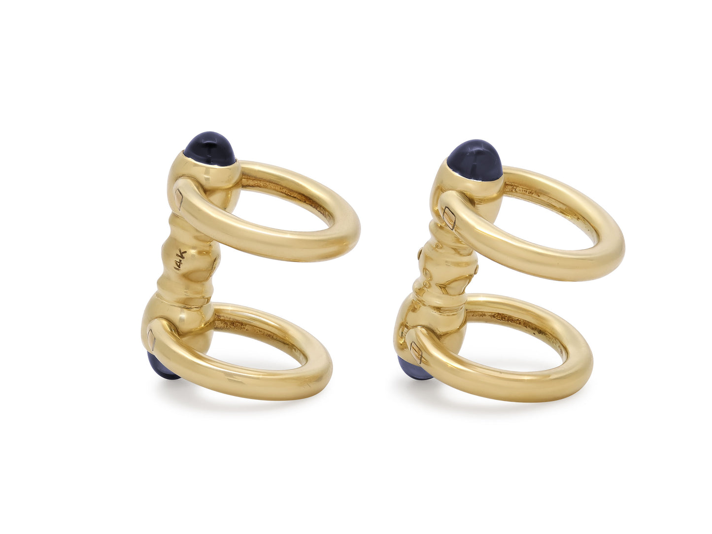 Sapphire Cufflinks in 14K Gold