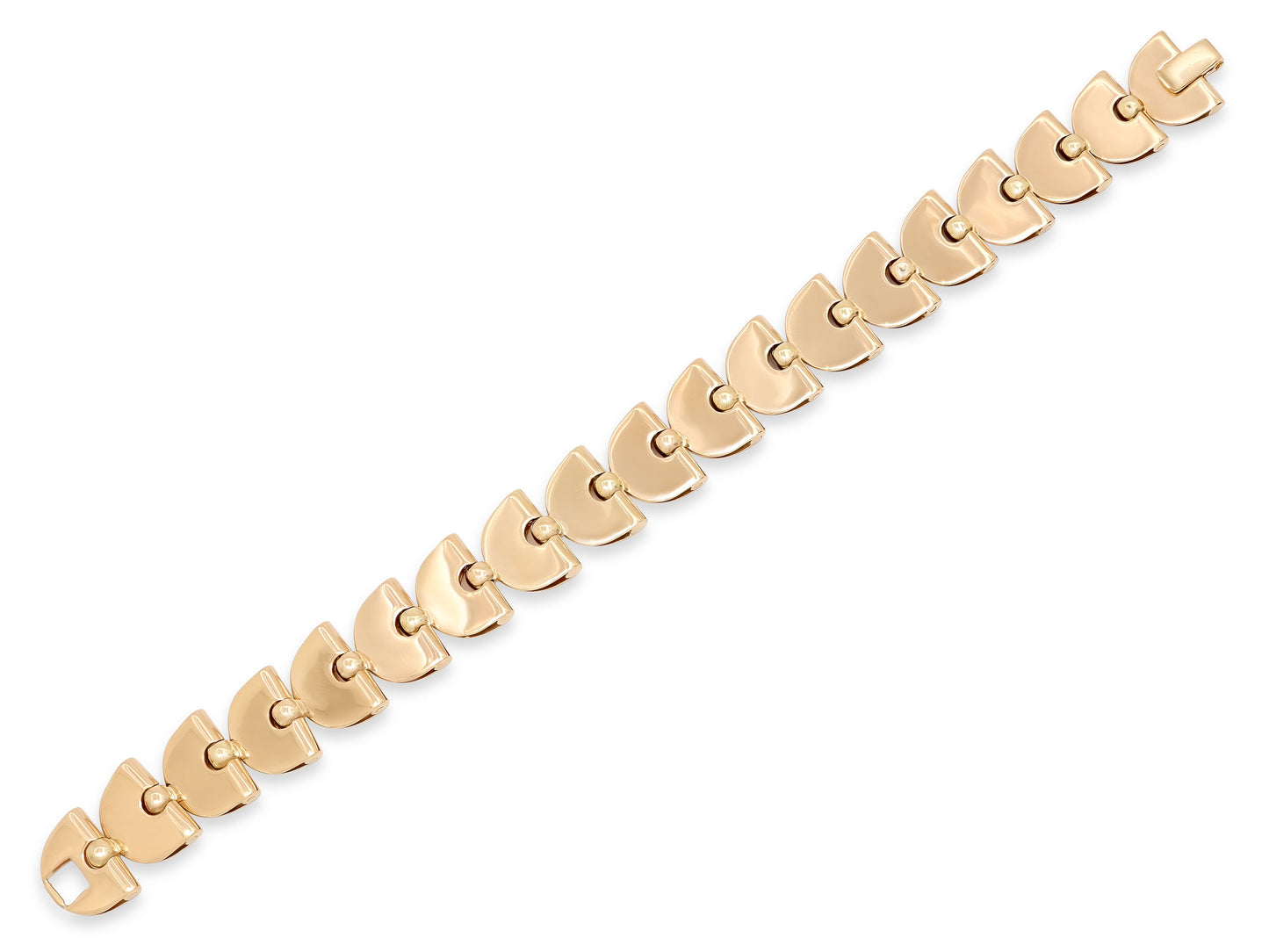 Retro Gold Link Bracelet in 14K Gold
