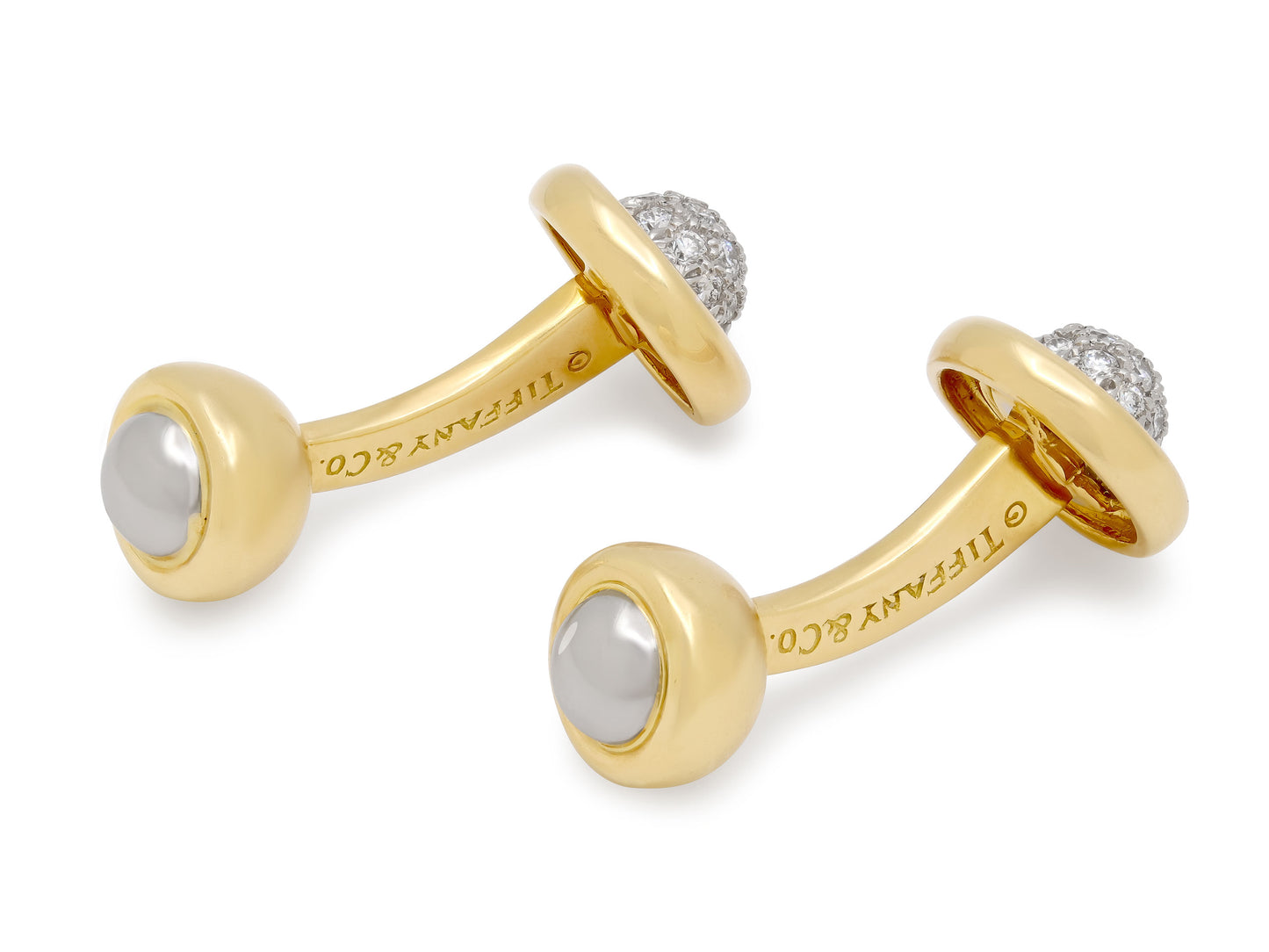Tiffany & Co. 'Etoile' Diamond Cufflinks in 18K Gold and Platinum