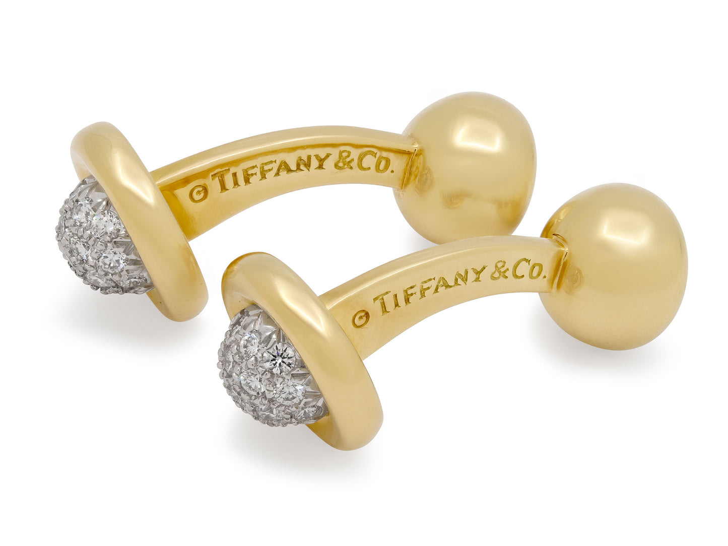Tiffany & Co. 'Etoile' Diamond Cufflinks in 18K Gold and Platinum