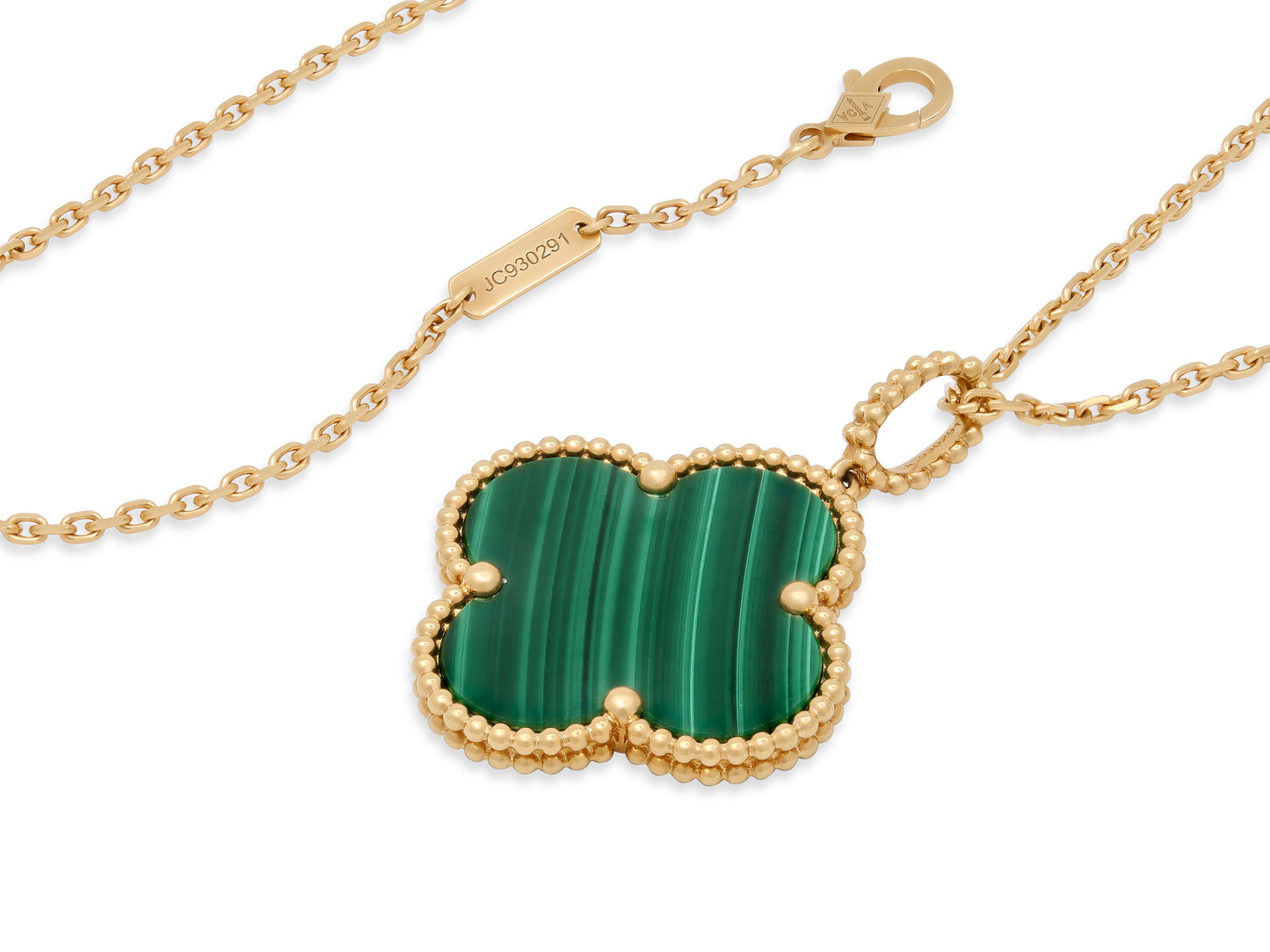 Van Cleef & Arpels 'Magic Alhambra' Malachite Necklace in 18K Gold