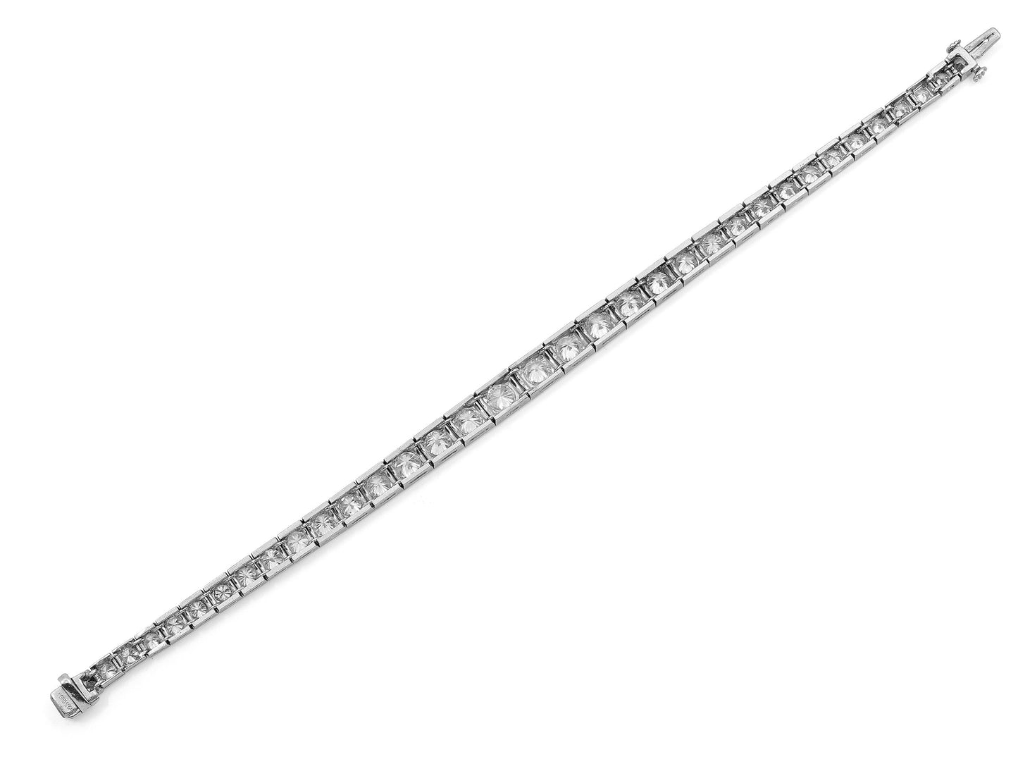 Mid-Century Diamond Bracelet in Platinum