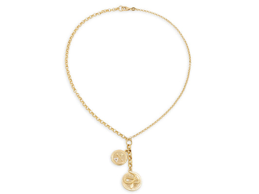 Foundrae 'Heavy Mixed Belcher Chain' Necklace in 18K Gold