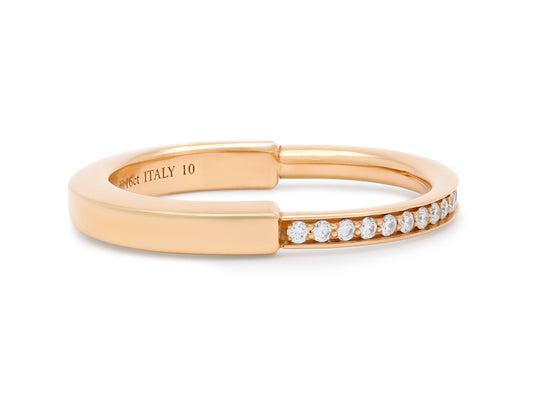 Tiffany & Co. 'Lock' Diamond Ring in 18K Rose Gold