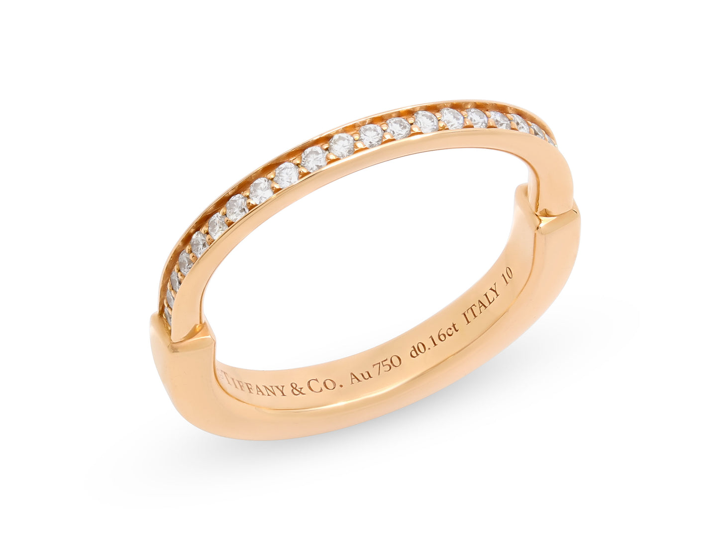 Tiffany & Co. 'Lock' Diamond Ring in 18K Rose Gold