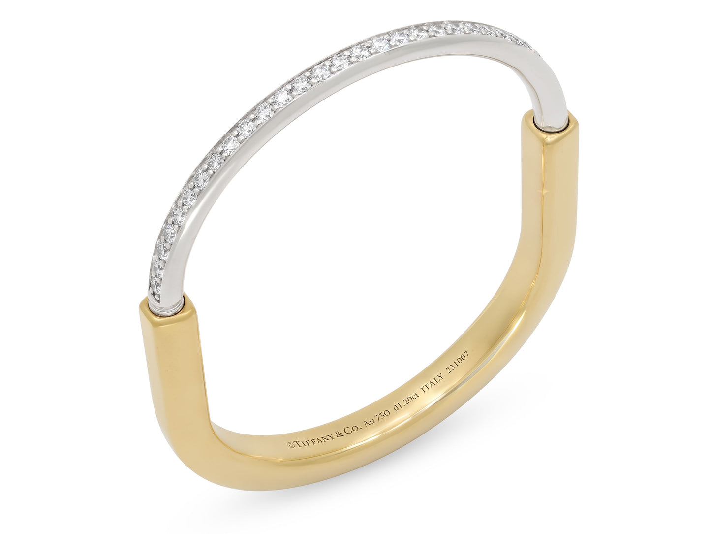 Tiffany & Co. 'Lock' Diamond Bangle in 18K Gold