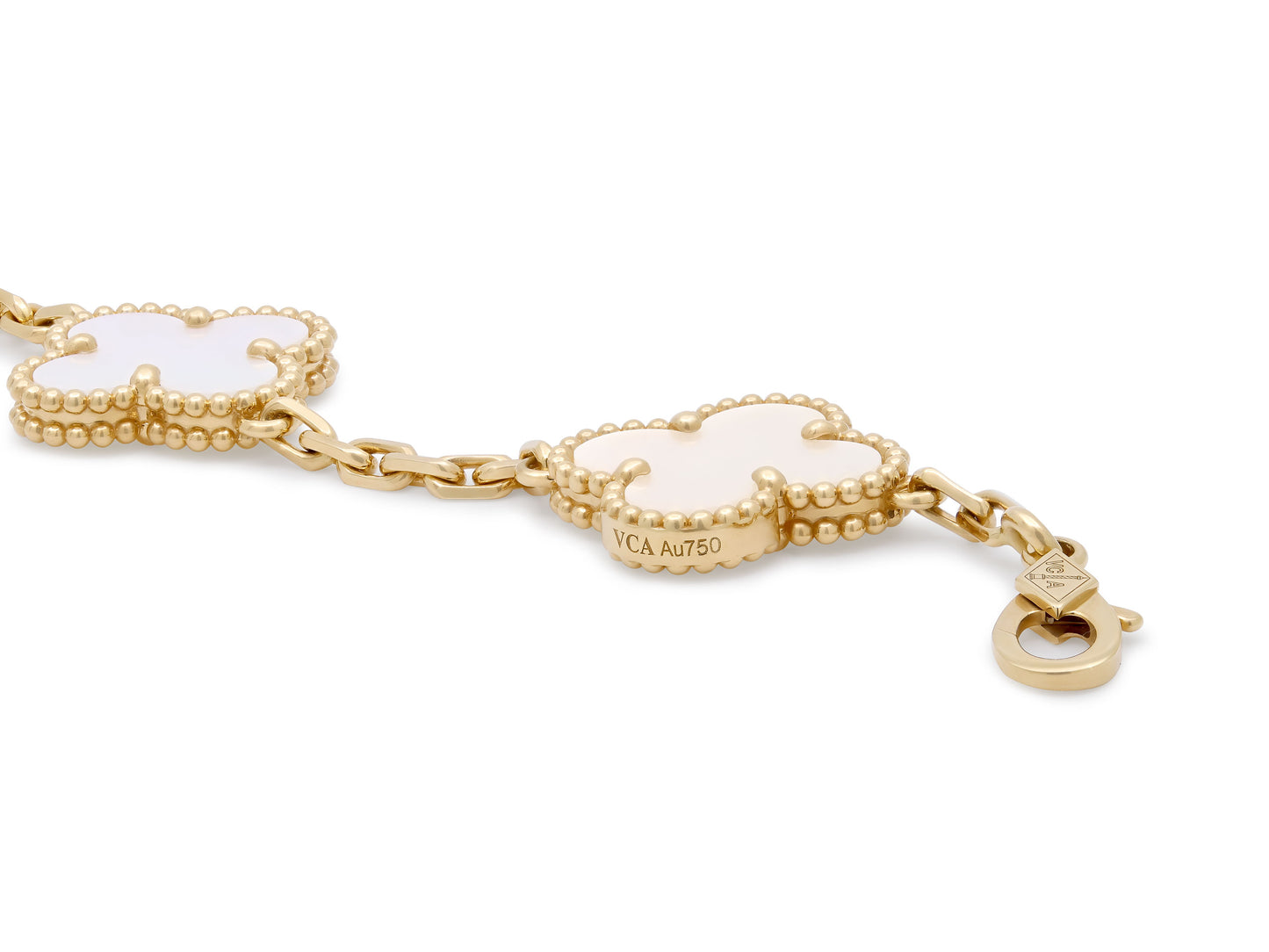 Van Cleef & Arpels 'Vintage Alhambra' Mother-of-Pearl Bracelet in 18K Gold