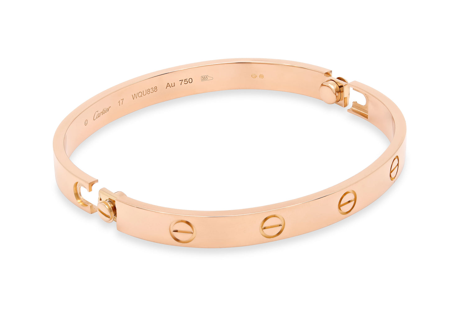Cartier 'Love' Bracelet in 18K Rose Gold, Classic Model, Size 17