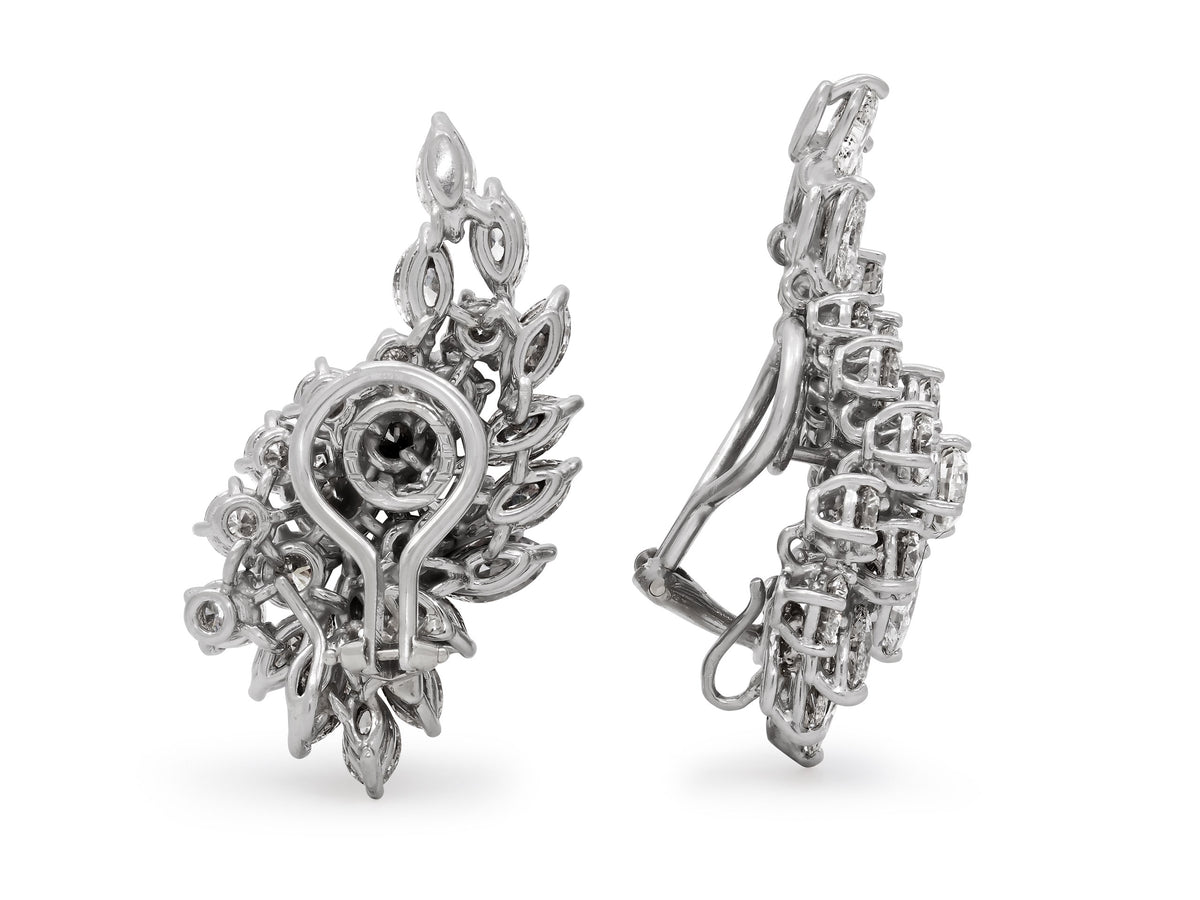 Diamond Cluster Earrings in Platinum