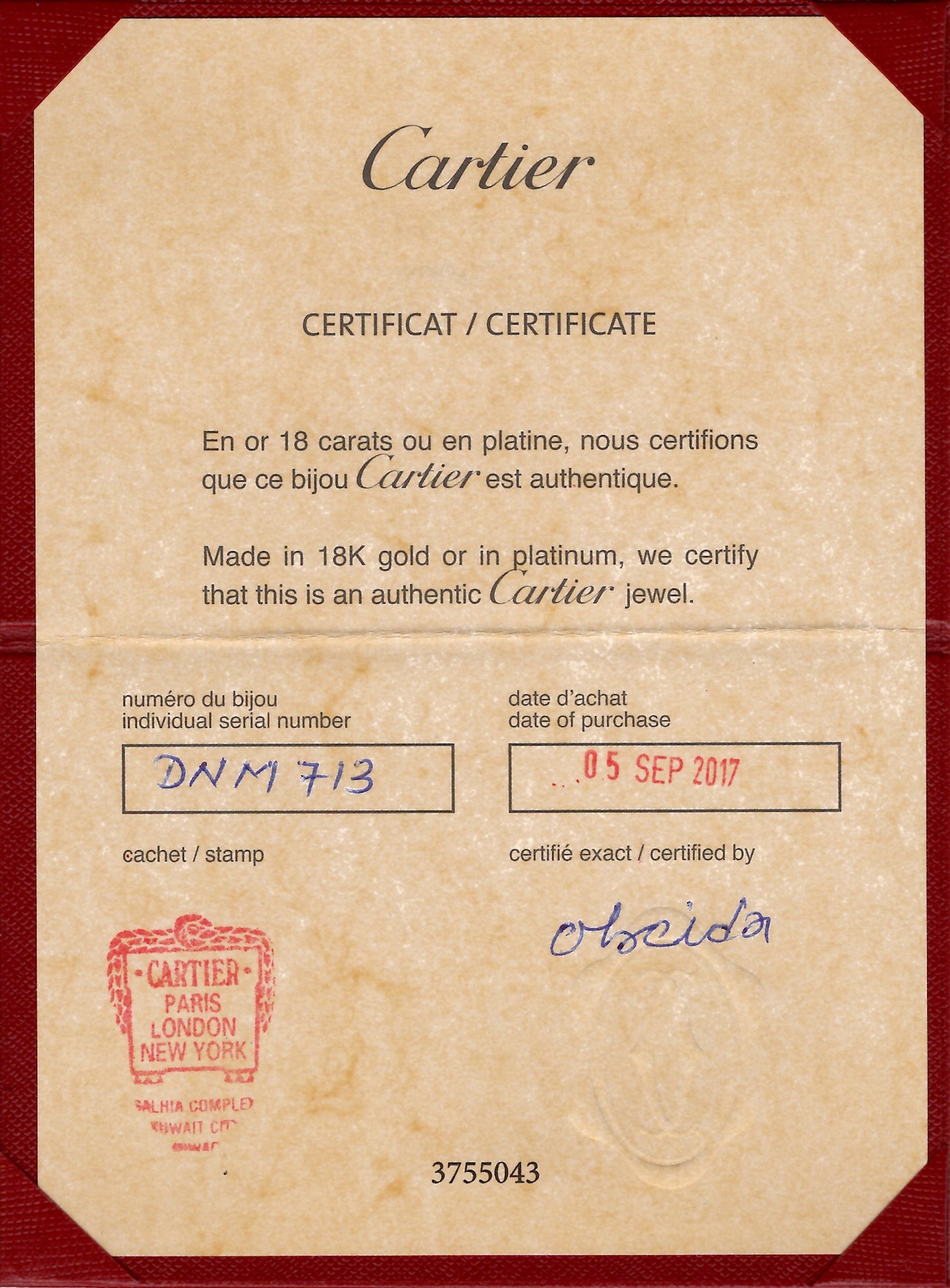 CERTIFICATE