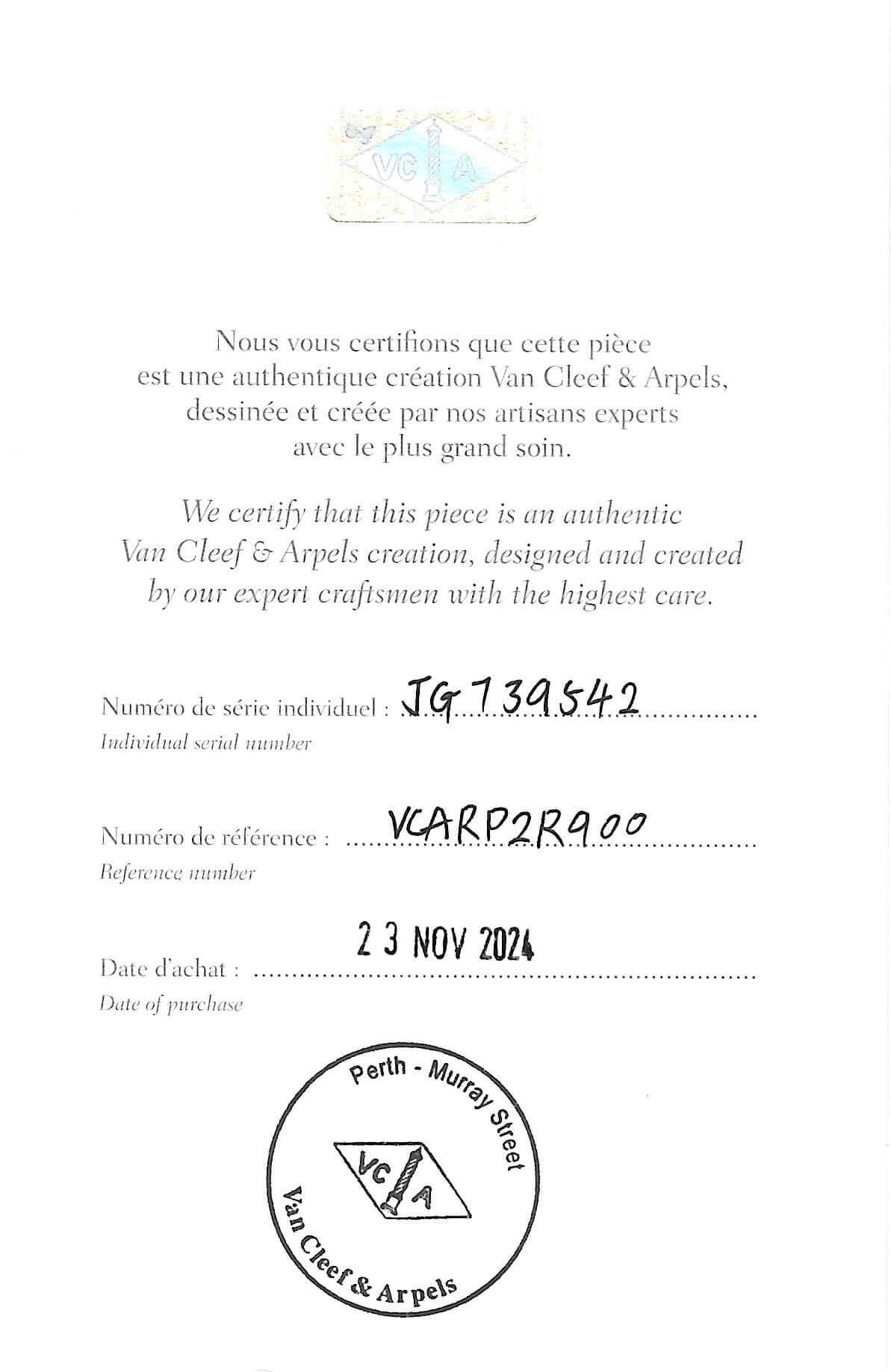 CERTIFICATE
