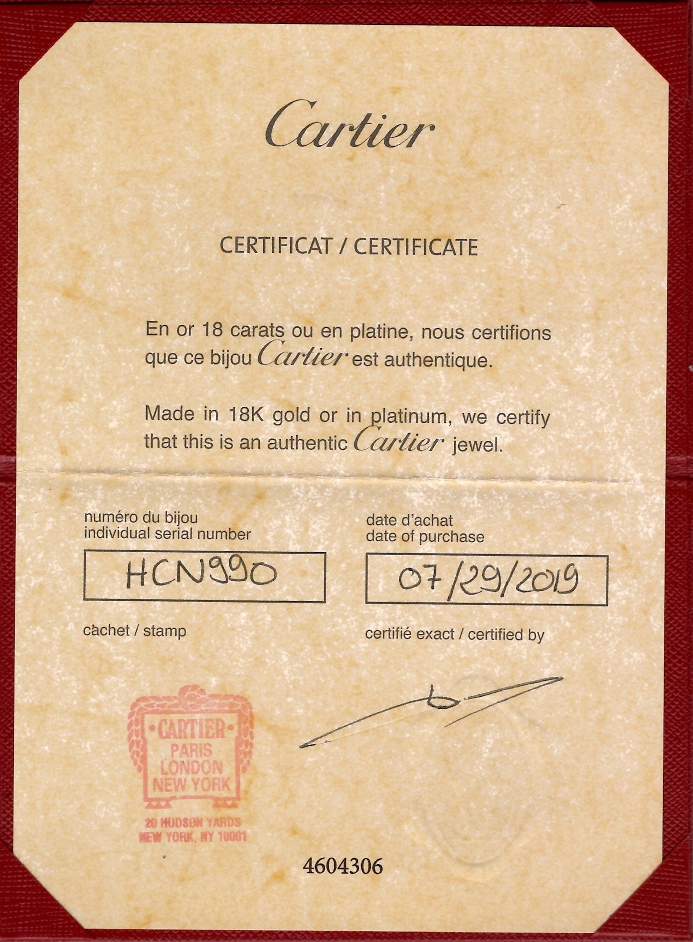 CERTIFICATE