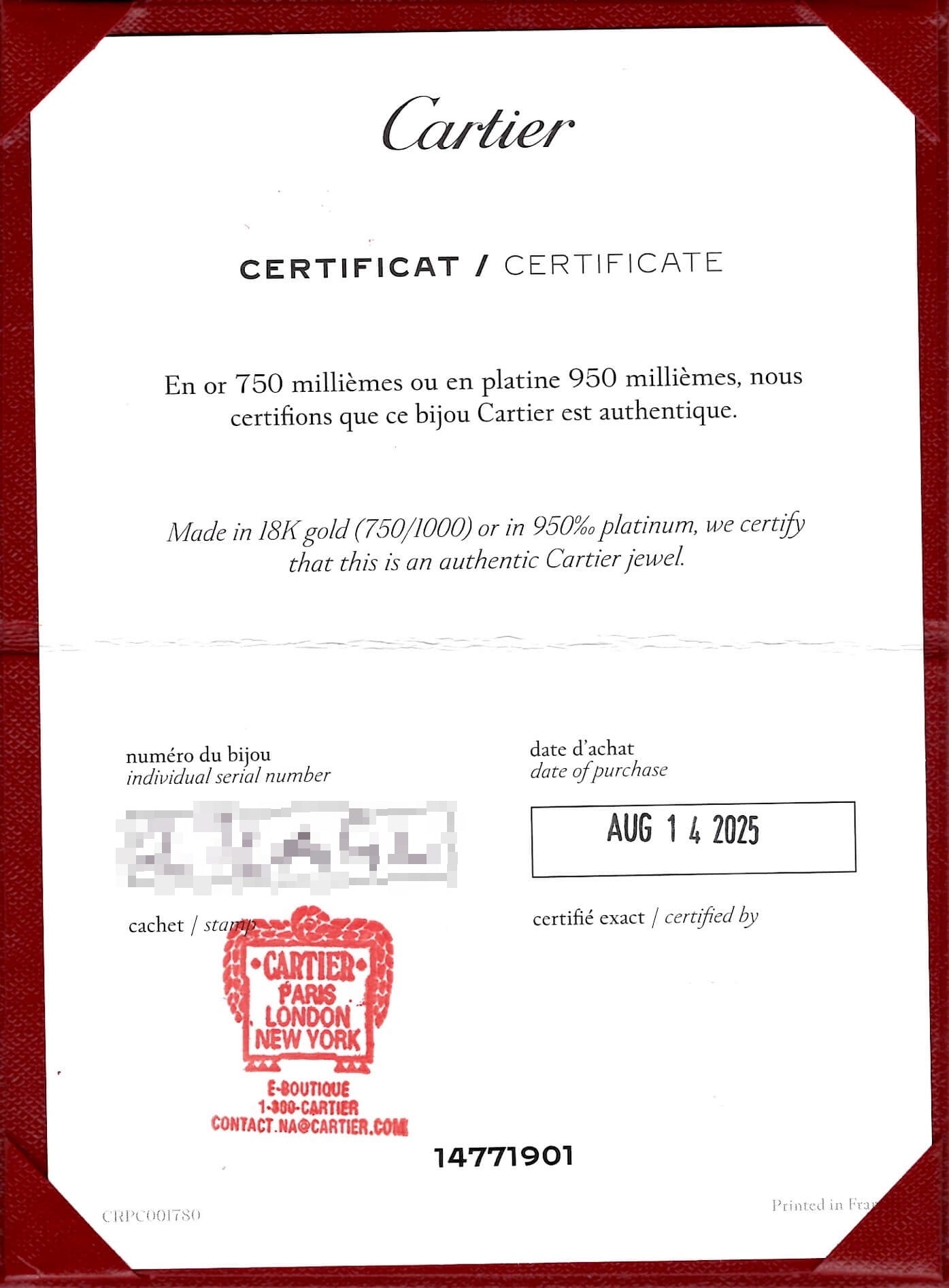 CERTIFICATE