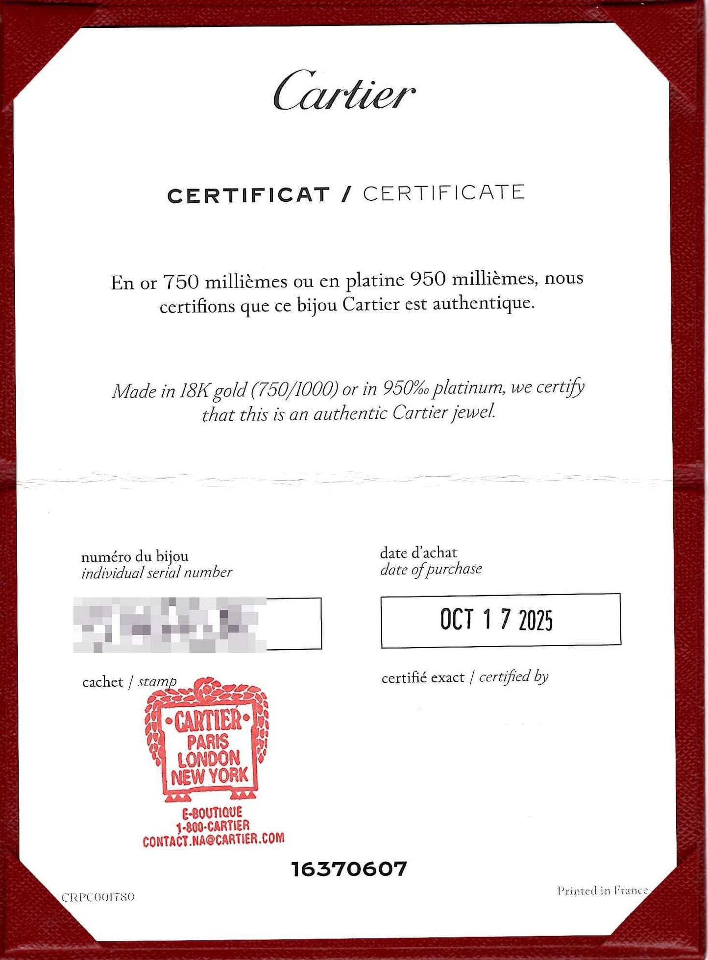 CERTIFICATE