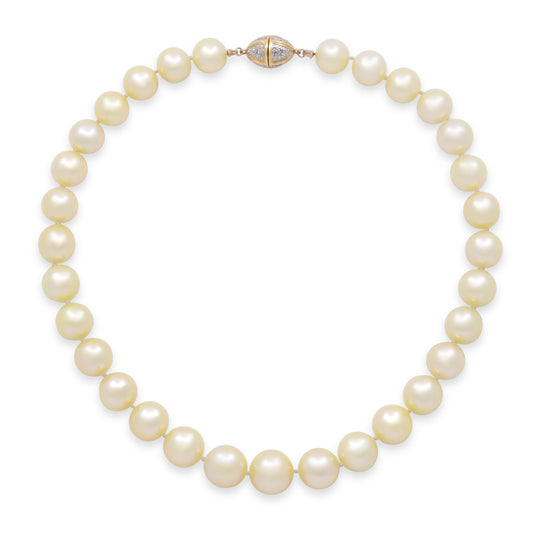 South Sea Pearl Necklace with Diamond Clasp in 18K