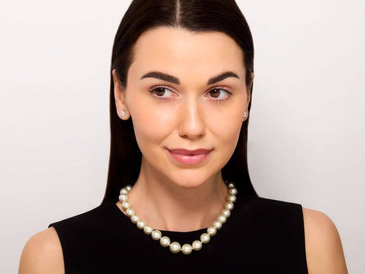 South Sea Pearl Necklace with Diamond Clasp in 18K