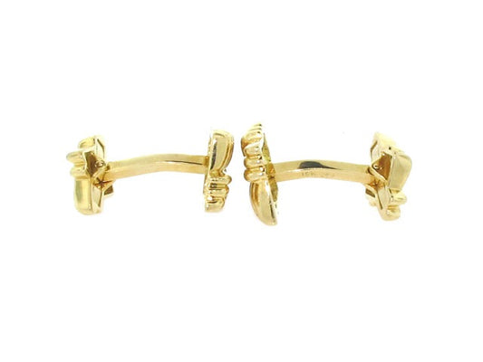 Charles Gold & Co. Basketweave Cufflinks in 18K Gold