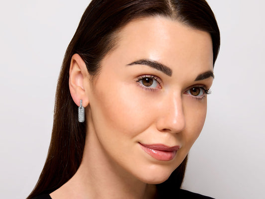 Bez Ambar Diamond Earrings in 18K White Gold