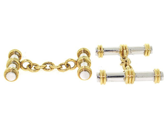 Two Tone Cufflinks in 18K