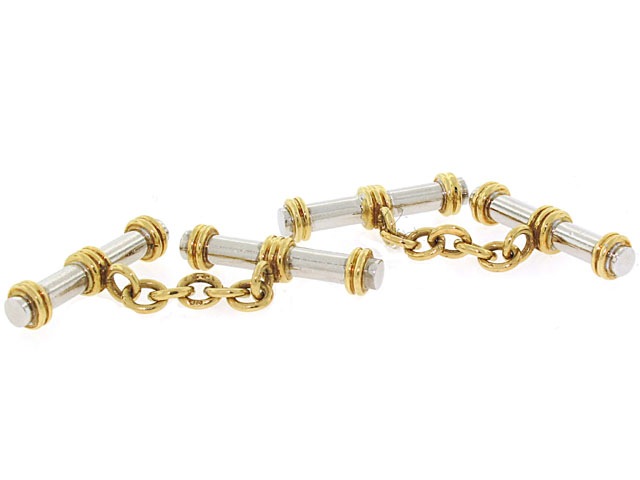 Two Tone Cufflinks in 18K