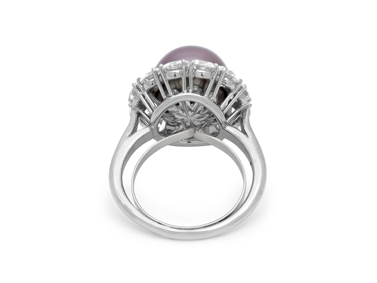 Harry Winston Tahitian Pearl and Diamond Set in Platinum and 18K