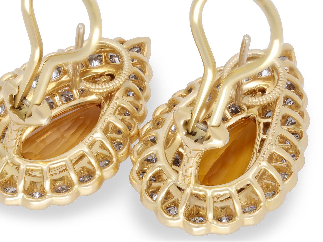 Oscar Heyman Precious Topaz and Diamond Earrings in 18K