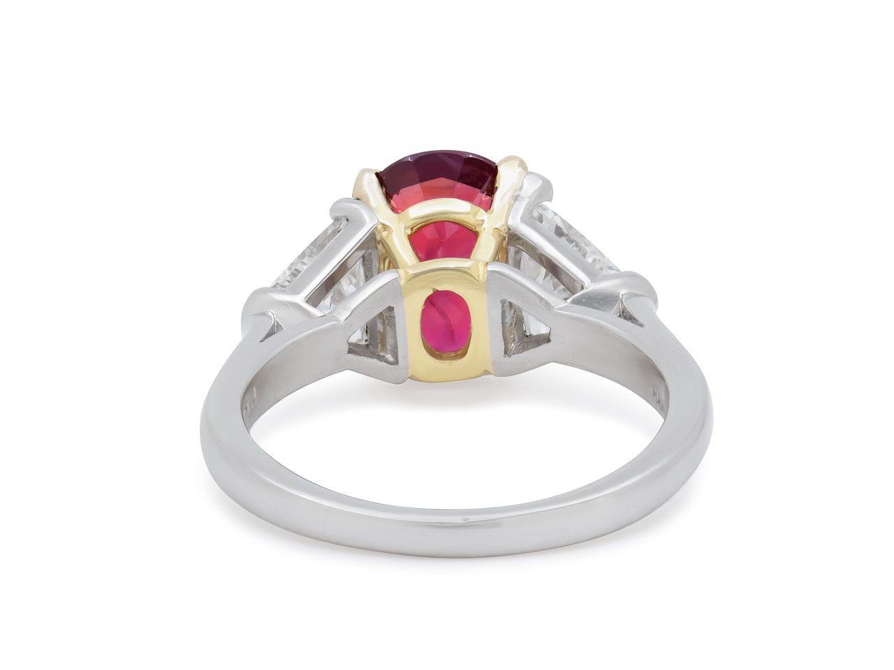 Thai Ruby, 3.49 Carat, and Diamond Ring in 18K and Platinum