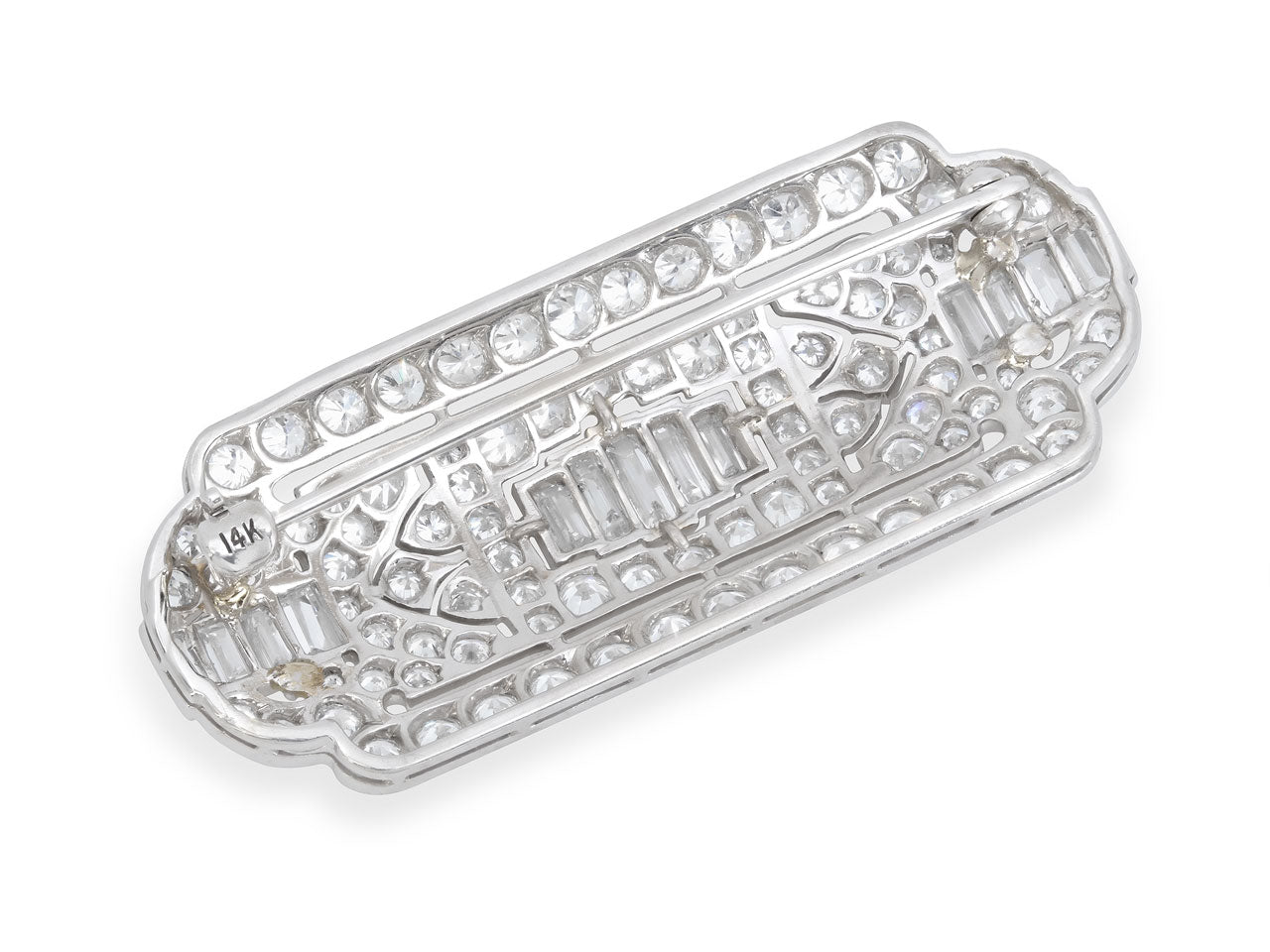 Art Deco Diamond Brooch in Platinum
