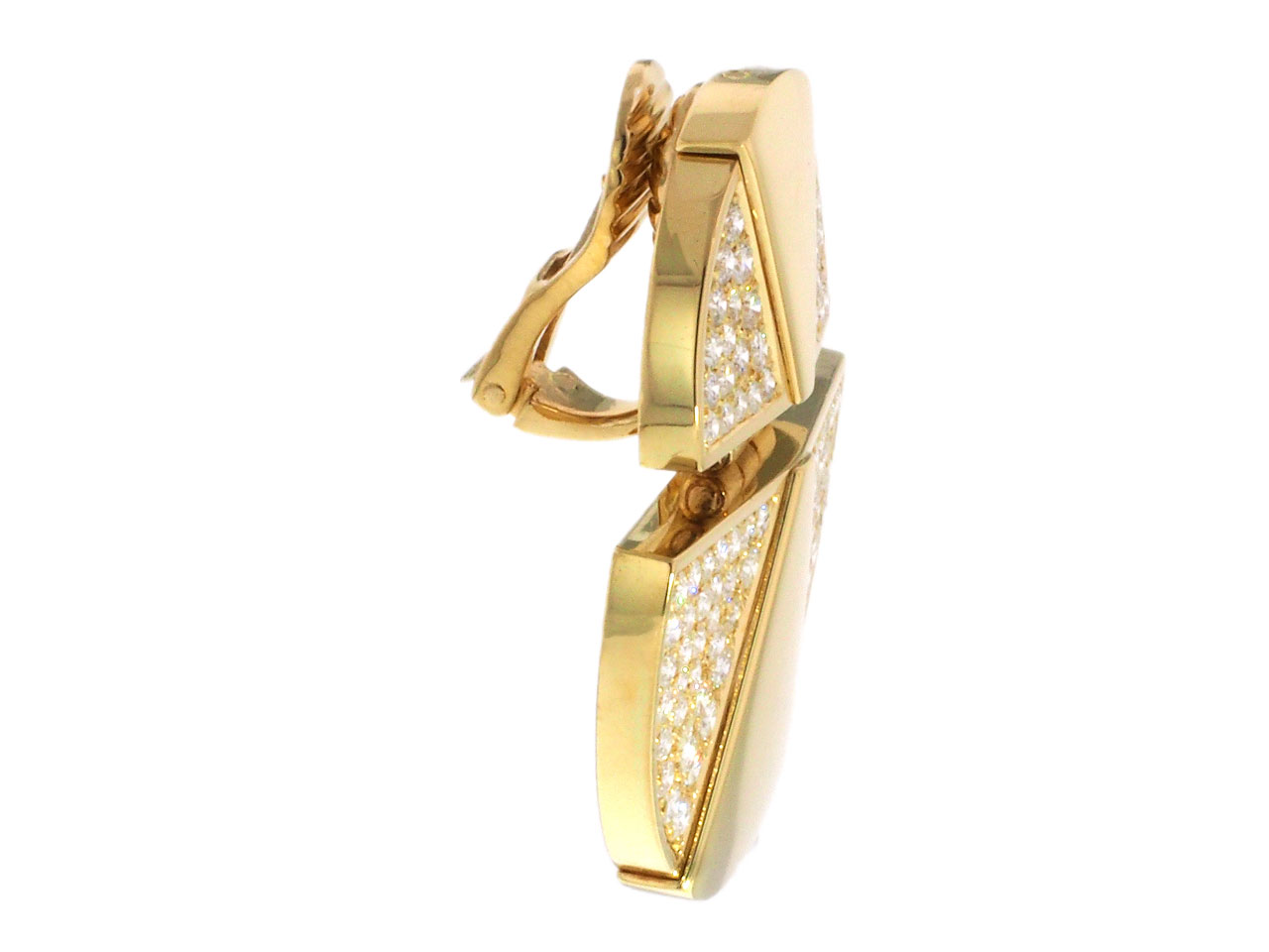 Modernist Style Diamond Earrings in 18K