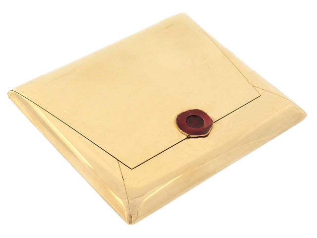 Retro Flato Envelope Compact Box in 14K