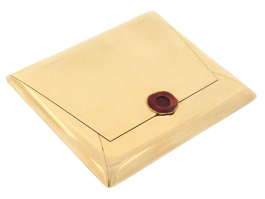 Retro Flato Envelope Compact Box in 14K