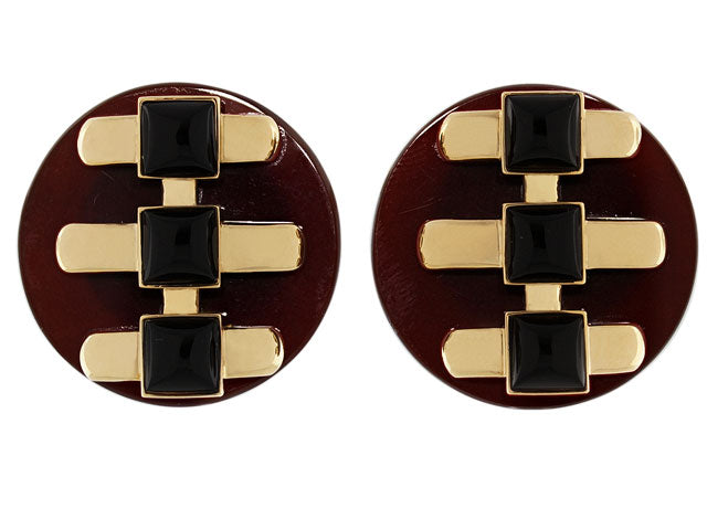 Cartier Aldo Cipullo Carnelian and Onyx Earrings in 18K Gold