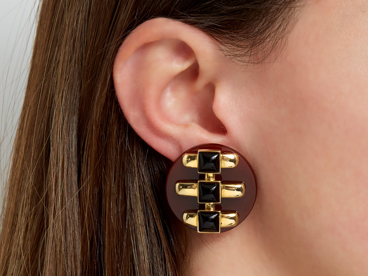 Cartier Aldo Cipullo Carnelian and Onyx Earrings in 18K Gold