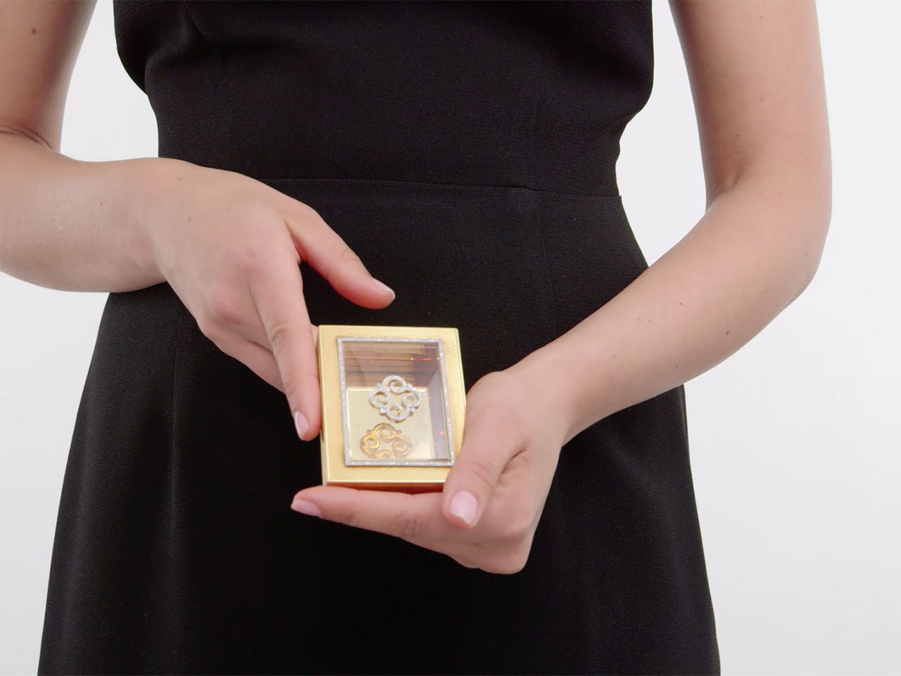 Exceptional Mid-Century Box with Diamond Detail in 18K
