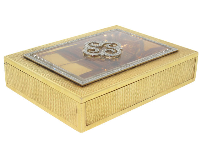 Exceptional Mid-Century Box with Diamond Detail in 18K