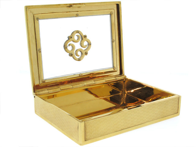 Exceptional Mid-Century Box with Diamond Detail in 18K
