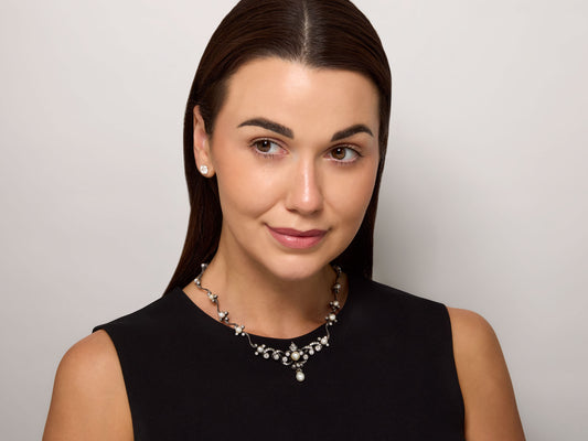 Antique Victorian Natural Pearl and Diamond Necklace