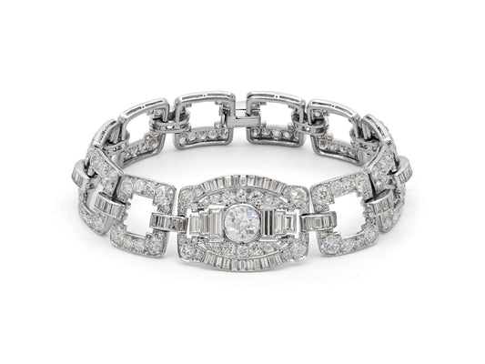 Art Deco Diamond Bracelet in Platinum