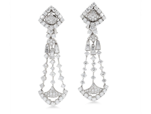 Diamond Chandelier Earrings in 18K White Gold