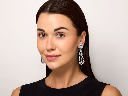 Diamond Chandelier Earrings in 18K White Gold