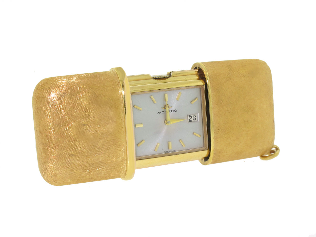 Movado Ermeto Mid-Century Travel Clock in 18K Gold